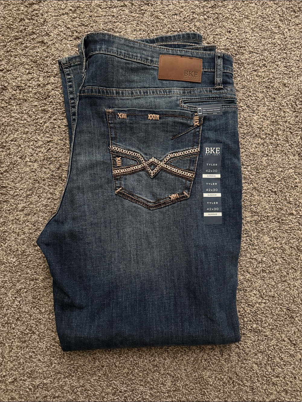 BKE Tyler Straight Leg Jeans in Dark Blue Wash